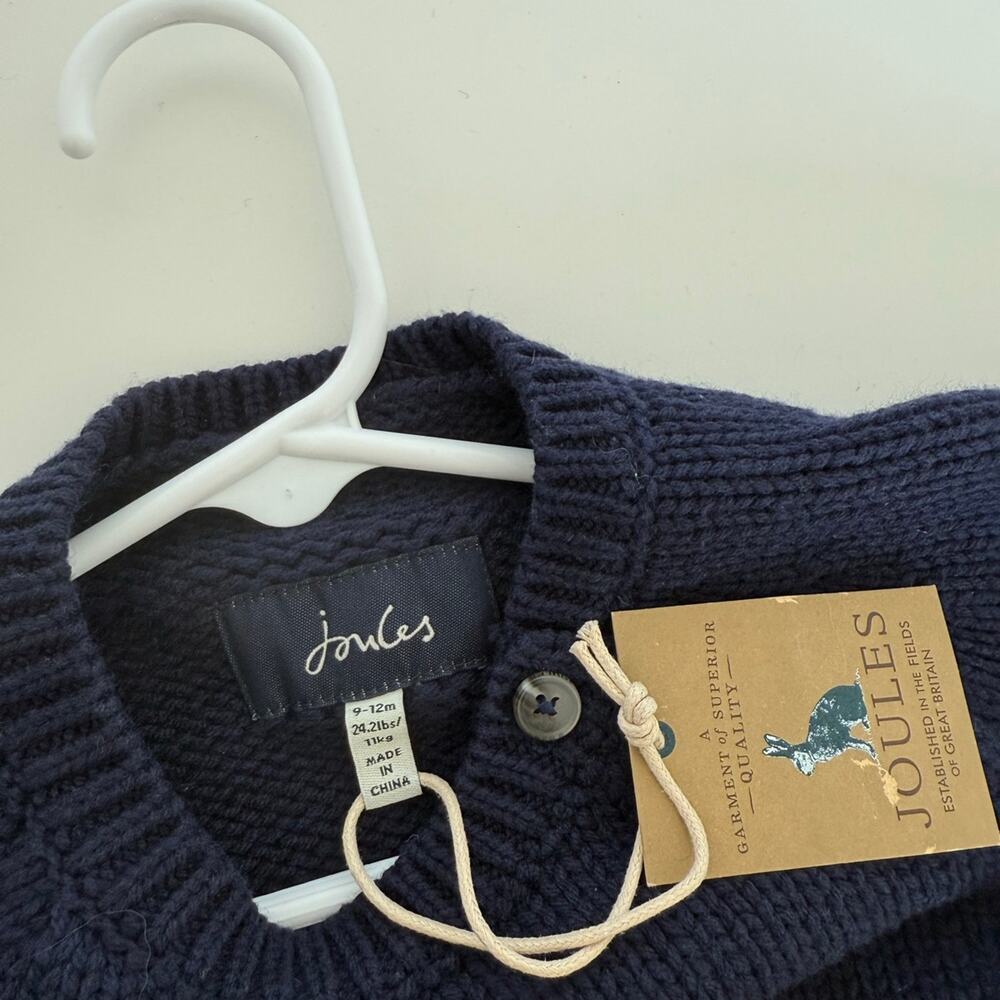 Joules Kids Sweater 9-12 Months Navy White Star Knit Long Sleeve Sweater NWT - Picture 3 of 3